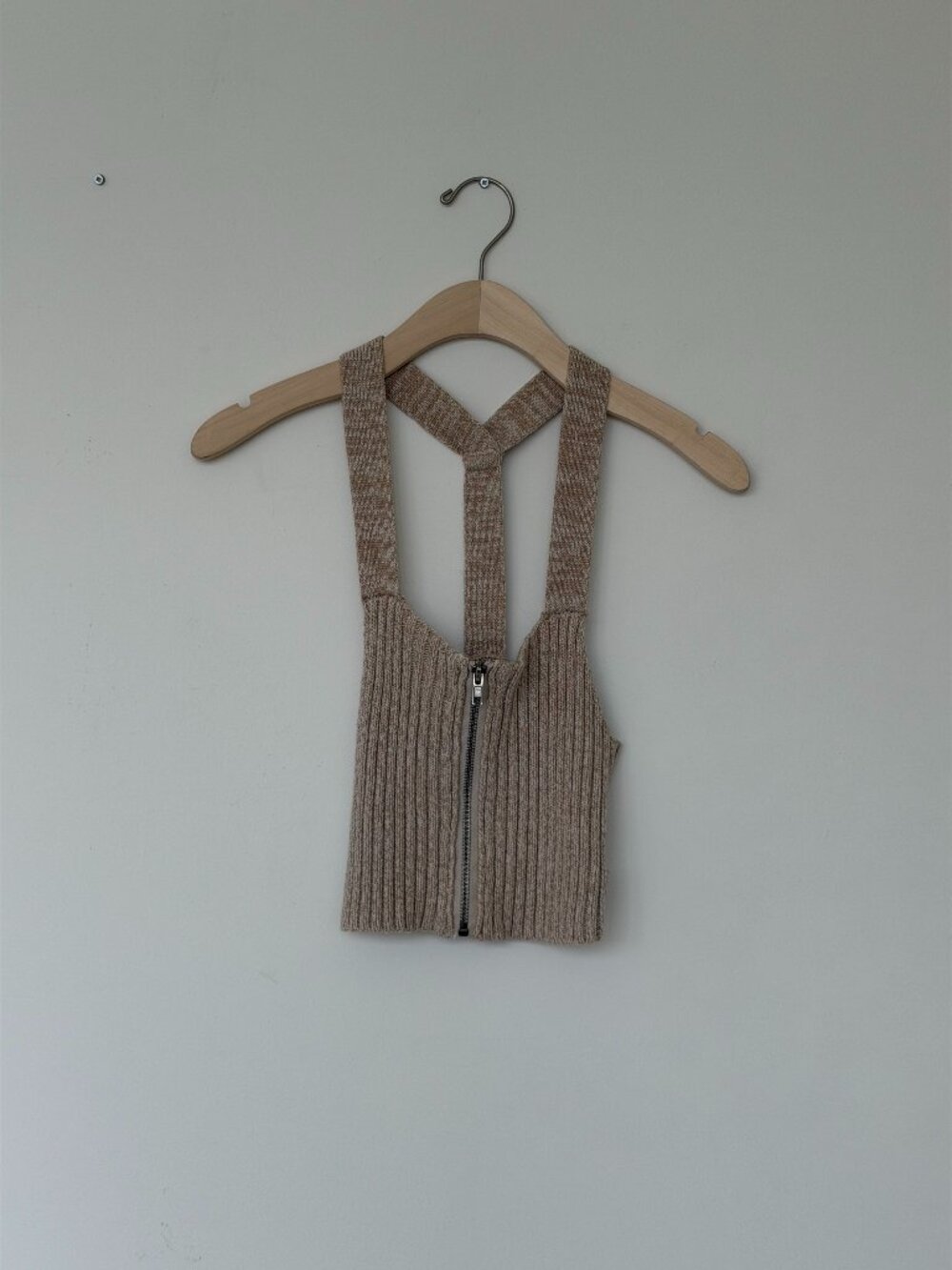 Silence + Noise Marlo Zip-Front Sweater Bra Top